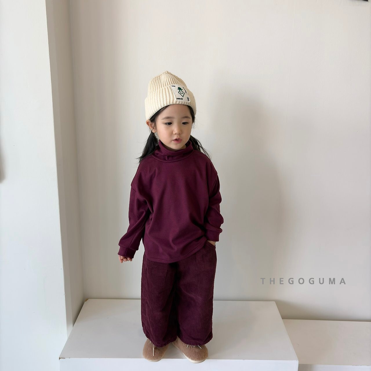 【取寄】THE GOGUMA 無地ストレッチタートルネックTシャツ｜冬服｜韓国子供服