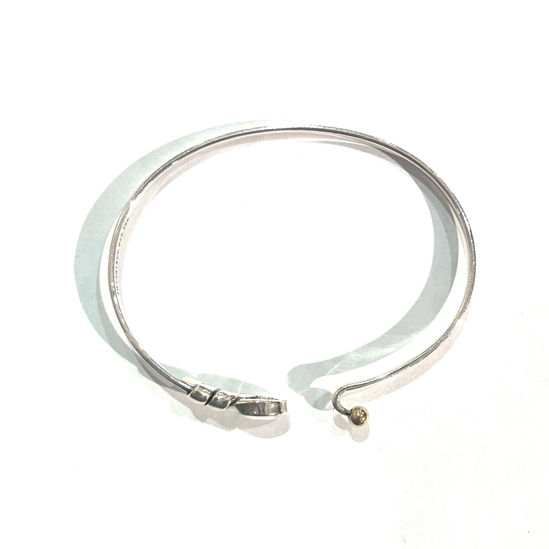 TIFFANY&CO.】2111 フックバングル／シルバー925×K18YG／洗練のコンビ