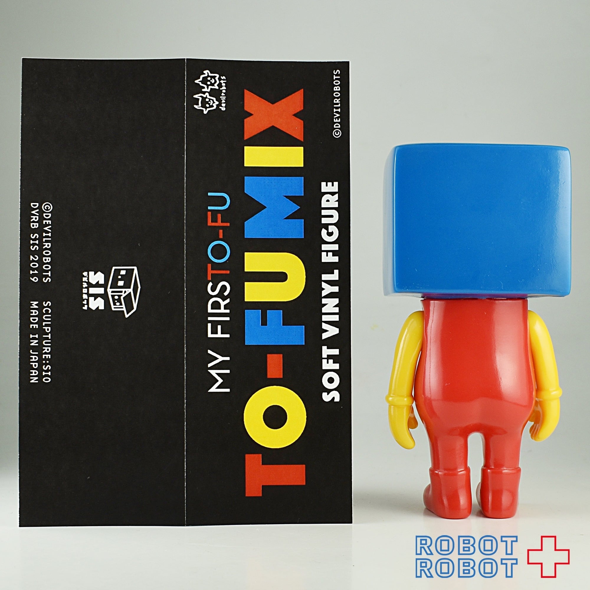 デビルロボッツ トーフ親子 トーフ ソフビ MIX 青ヘッド 赤ボディ