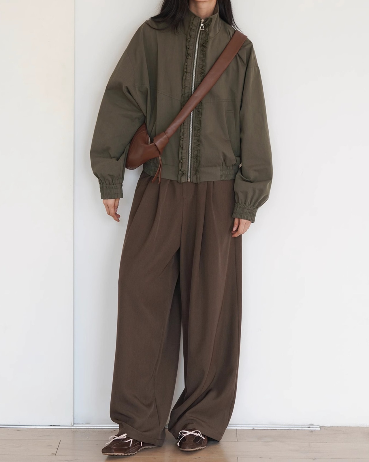 Tuck waist wide Pants　T20172