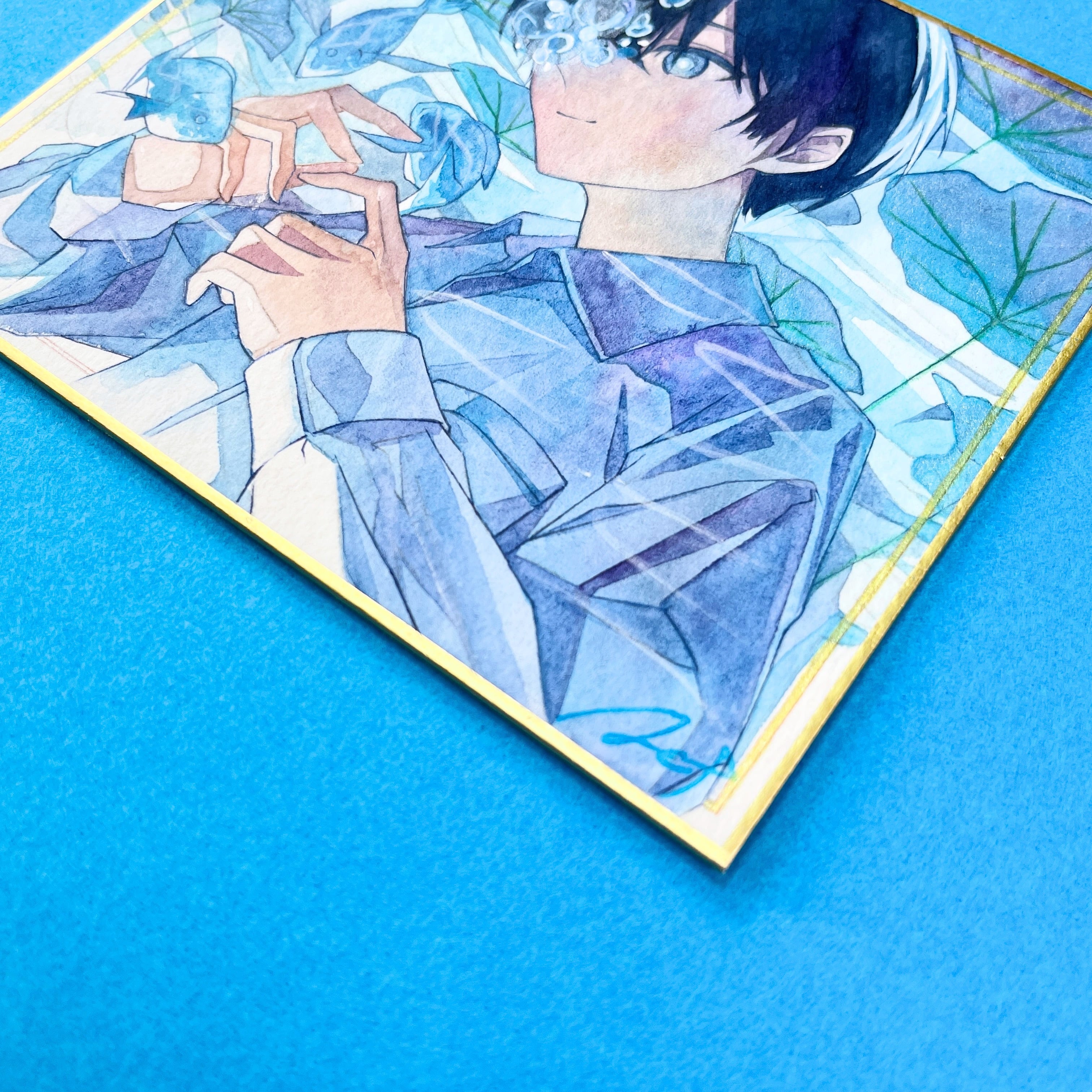 watercolor paint-「水中の瞳」 | 愛のアトリエ