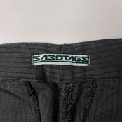 90s 00s vintage SABOTAGE サボタージュ サイドベルト ストライプ ワークパンツ W32/グレー/ミリタリー