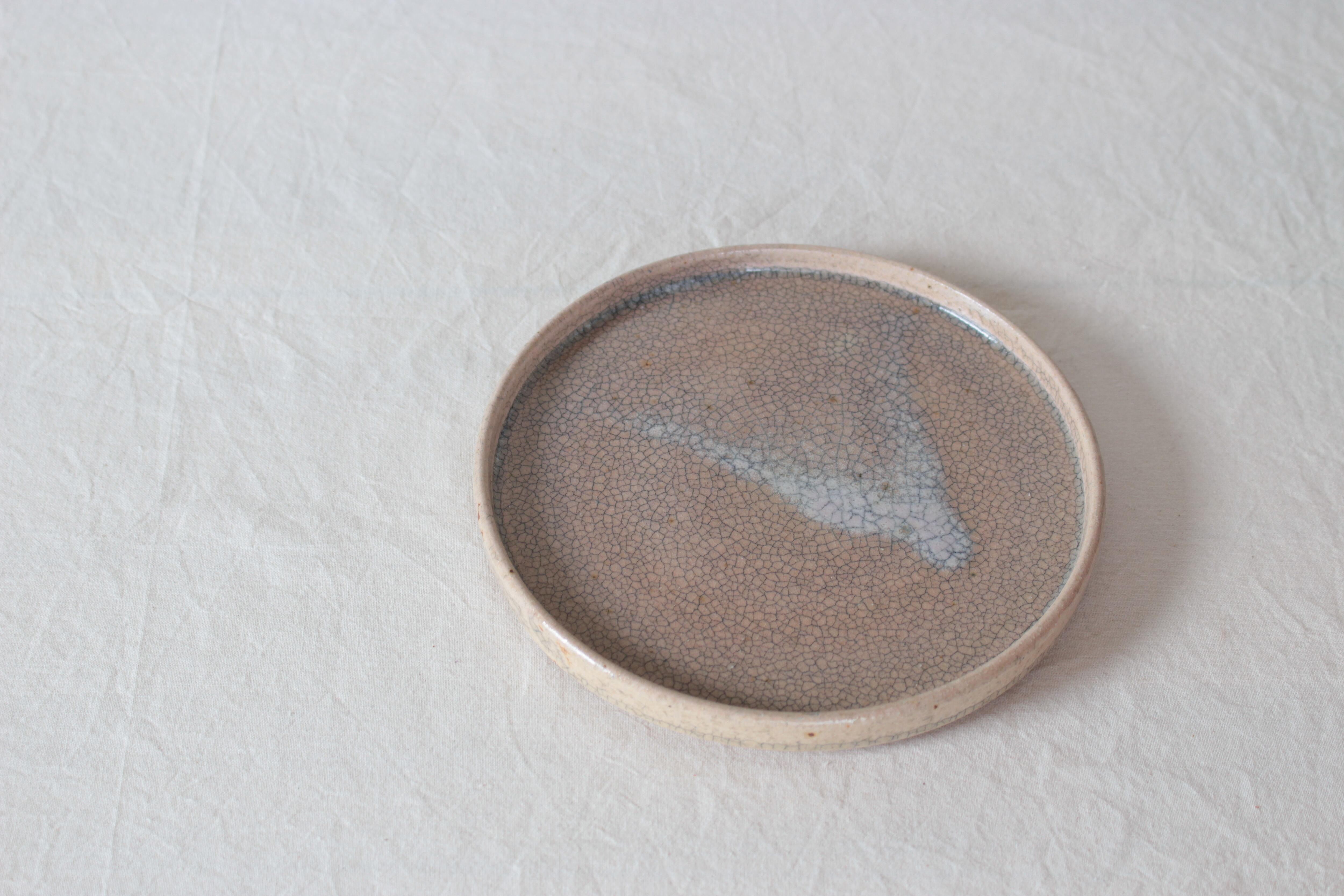 【日月窯 三井亮】エッジプレートM 桜桃灰釉