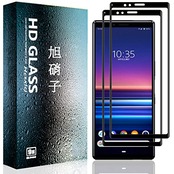 【2枚セット】For エクスペリア1 / For Xperia 1 SOV40 / 802SO / SO-03L 用のガラスフィルム For エクスペリア1 用のフィルム 強化ガラス 3D曲面 保護フィルム 液晶ガラス フィルム【Hcsxlcj】（for Xperia1用の）ブラック