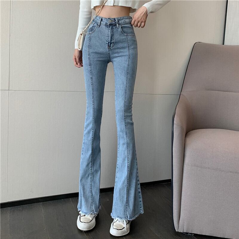 ジーンズ サマースタイルスタンダードハイウェストスリム レトロ 夏物 ガールズファッション31326233322