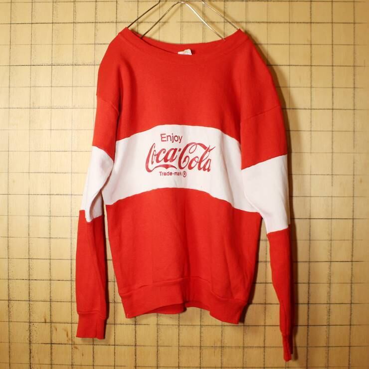 80s USA製 Velva Sheen Coca-Cola スウェット コカコーラ レッド