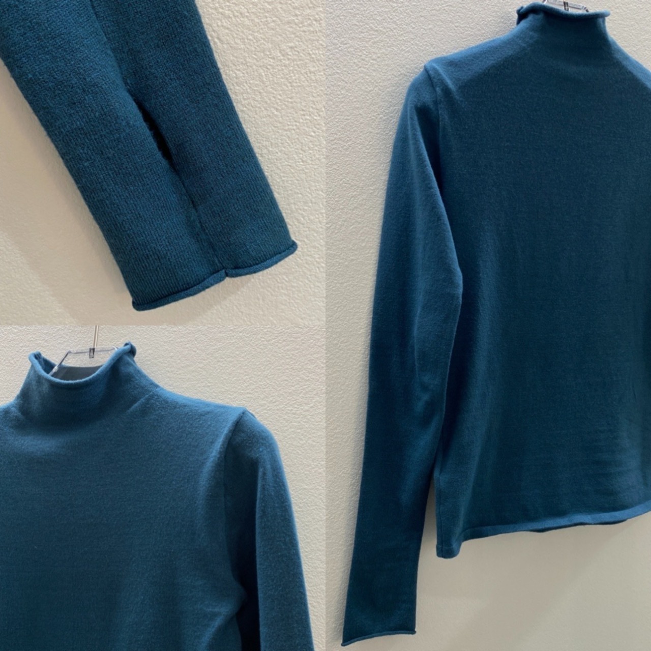 2025くしゅモック指穴knit/ブルー
