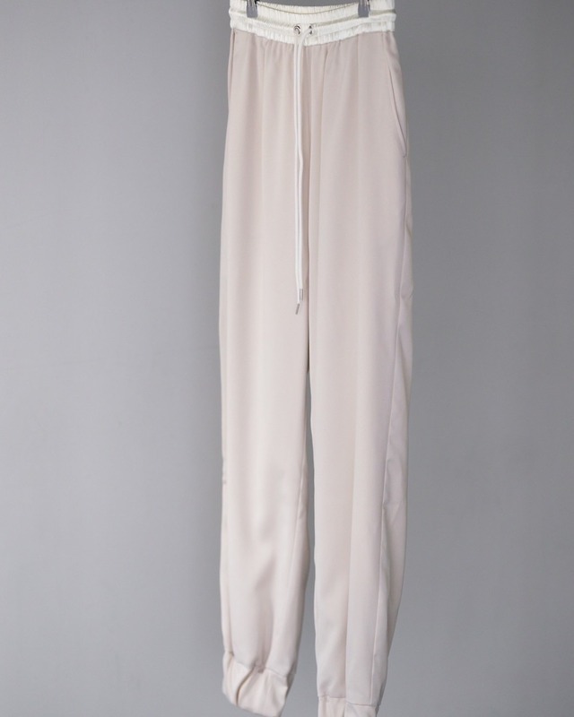 satin jogger pants【beige】 | pois