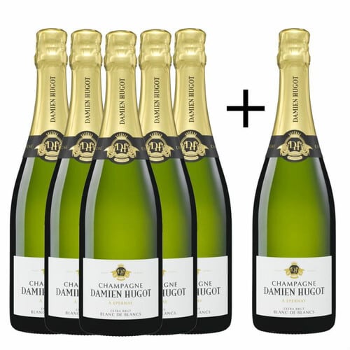 Damien Hugot　NV Extra Brut Blanc de Blancs　ダミアン・ウーゴ  エクストラブリュット  750ml　お得な6本セット　 エキストラ・ブリュット ブラン・ド・ブラン　