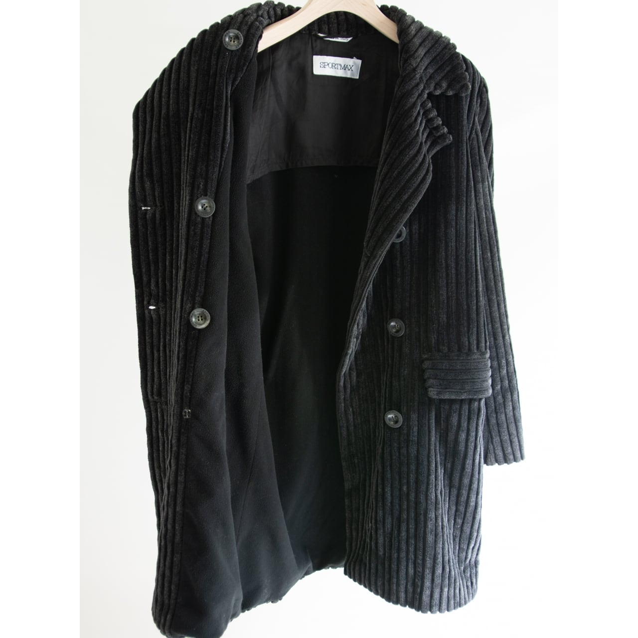 【MaxMara SPORTMAX】Made in Italy 100% Cotton Corduroy Double Jacket（マックスマーラ スポーツマックス イタリア製 太畝コーデュロイダブルジャケット コート）