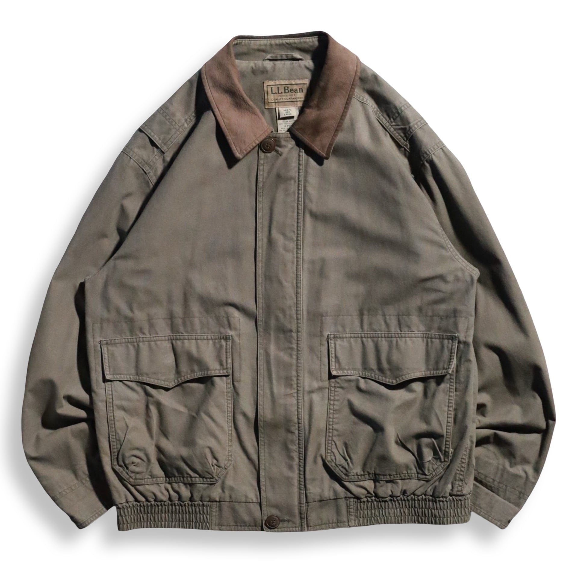 L.L.Bean Leather Callar Cotton A-2 Type Jacket