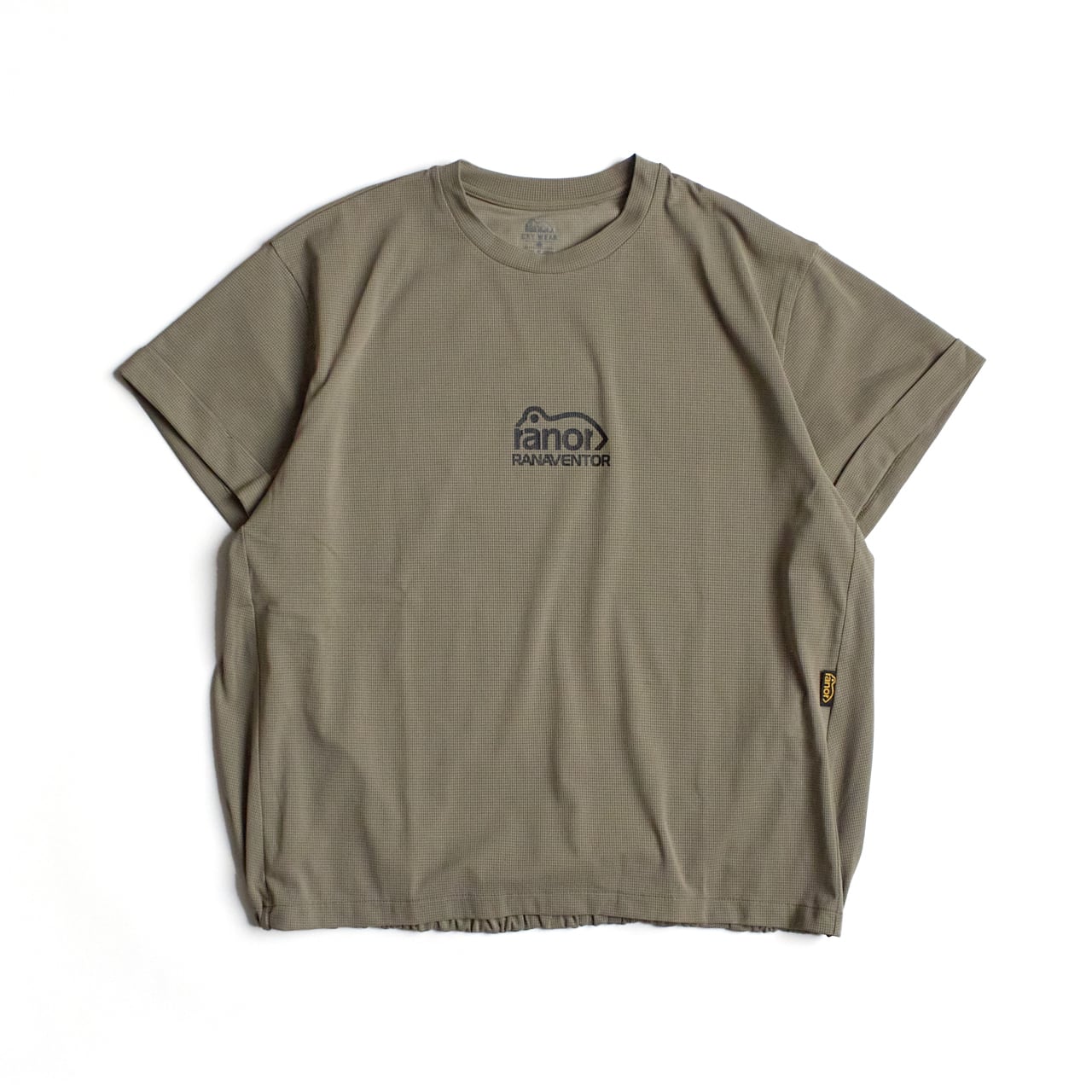 ranor（ラナー）MESH GATHERING T -OLIVE メンズレディースメッシュT
