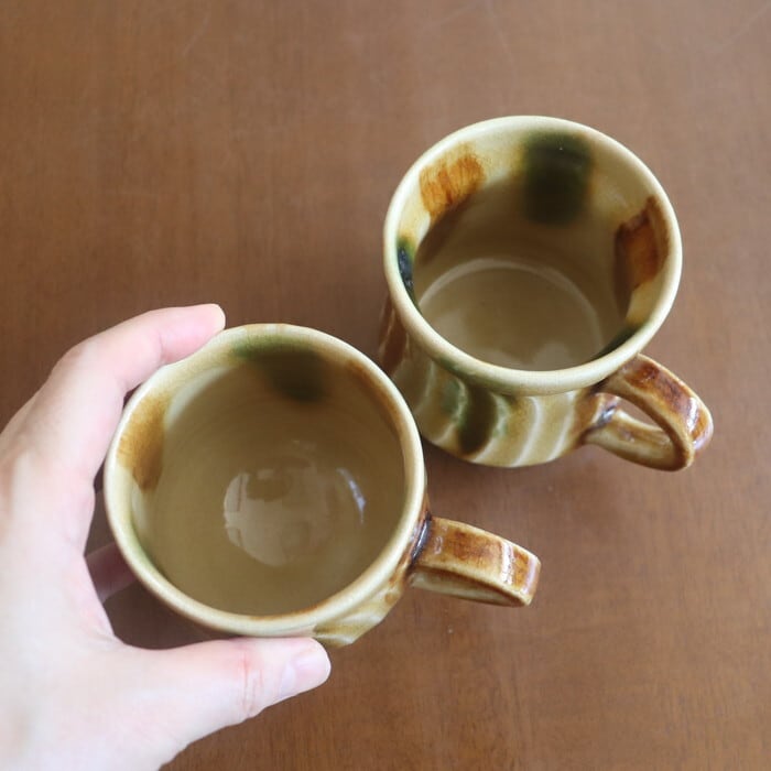 瀬戸赤津焼 拝戸窯稲山 マグカップ 三彩 SetoAkazu-yaki Mug #465 | 和