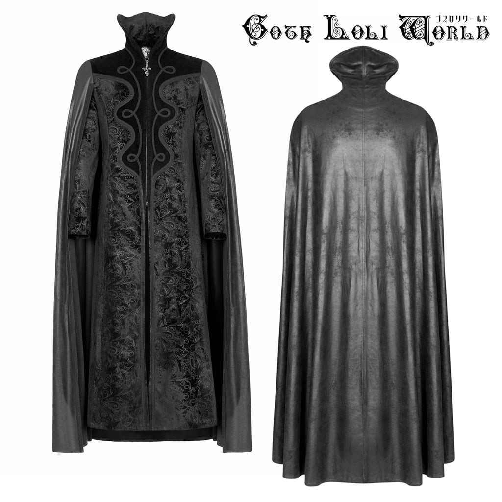 即納/送料無料】WY-934LCM-BK ヴァンパイア風マント付ロング 即納/送料無料】WY-934LCM-BK ヴァンパイア風マント付ロング