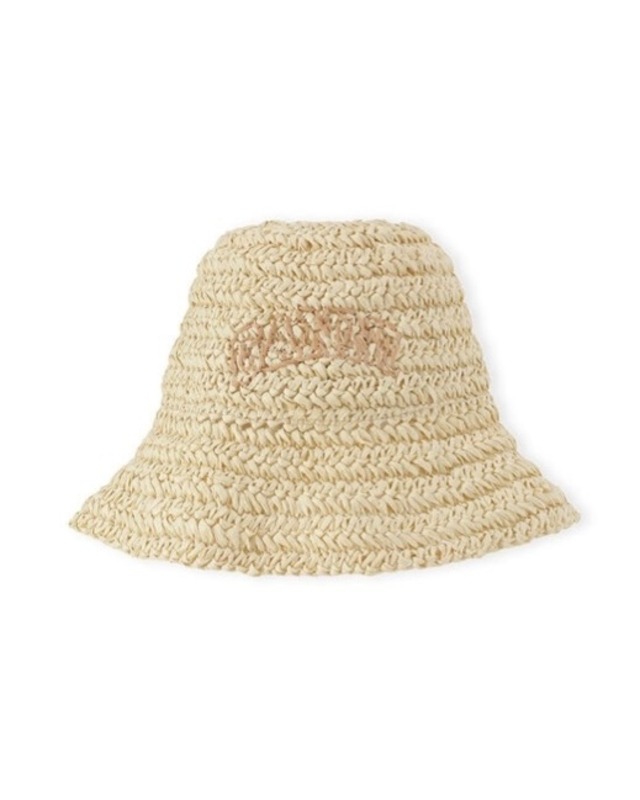 【GANNI】BEIGE SUMMER STRAW HAT