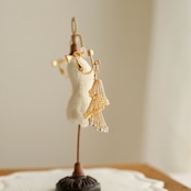 3,4月限定カラー「シャンパンゴールドシリーズ」律の風(りちのかぜ)小枝耳飾り ワイヤーアクセサリー