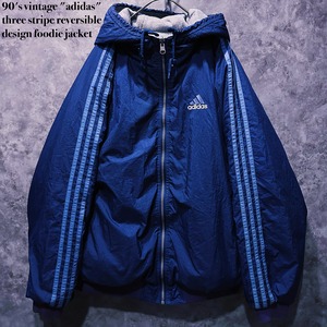 【doppio】90's vintage "adidas" three stripe reversible design foodie jacket