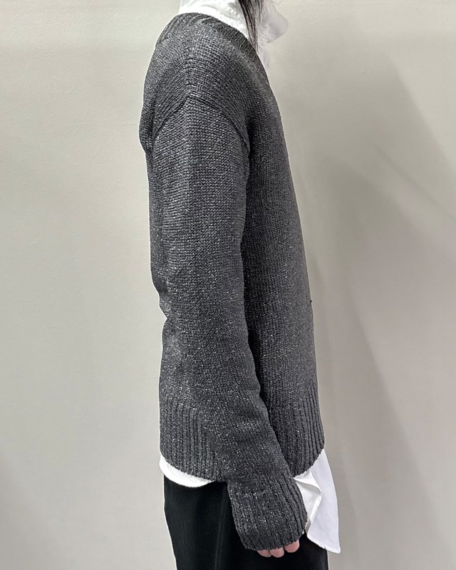 【DOLCE&GABBANA】v neck glitter rib knit