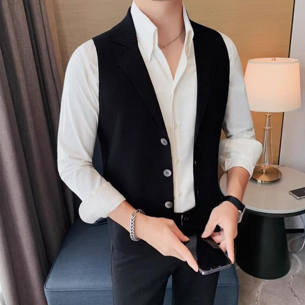 business casual vest tops 00241