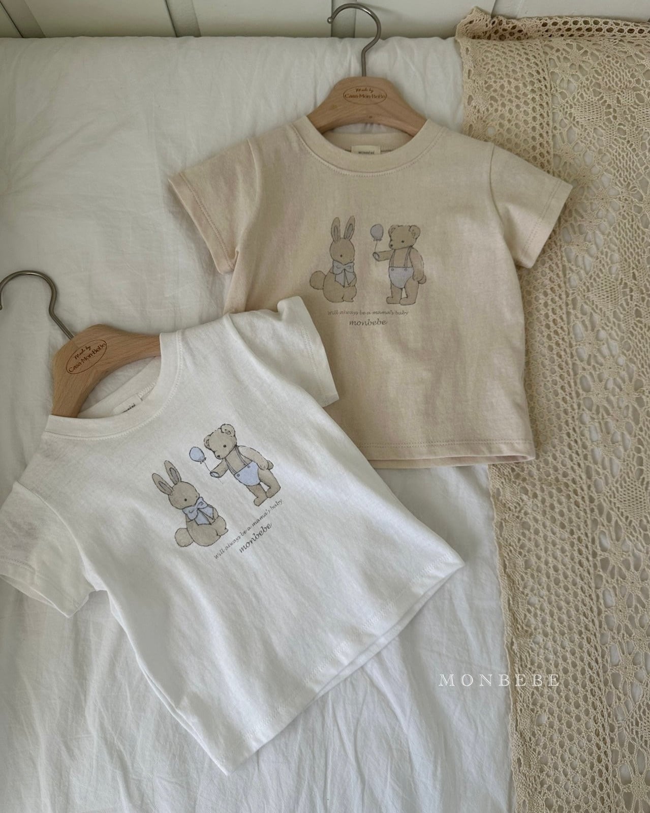 ★【即納】毎日着たくなる♡|うさぎ&くまTシャツ 《 90-110相当 》