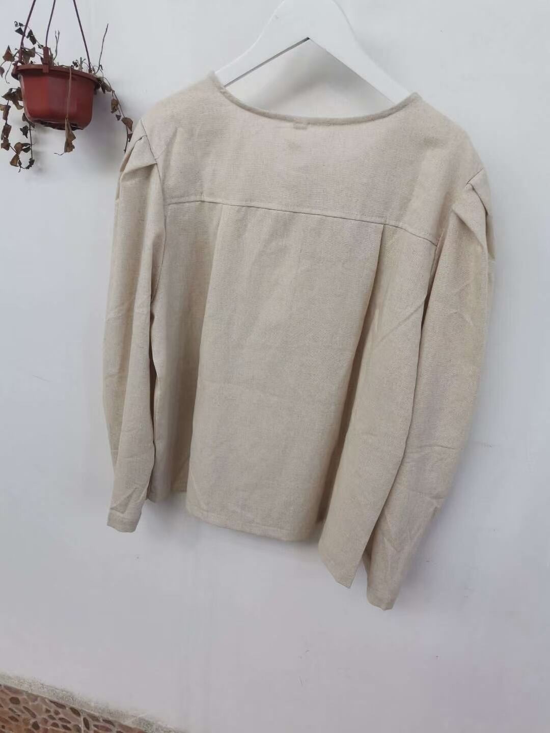 リネンブレンド パフスリーブシャツジャケット  ASF-212010-1047