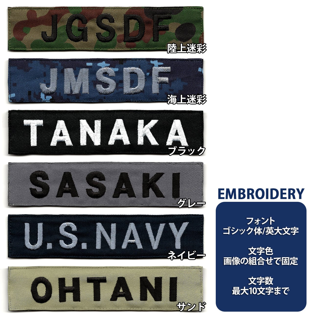 文字入れ 米軍グッズ ネームタグ BDU 戦闘服 カスタムネーム 英語版 全
