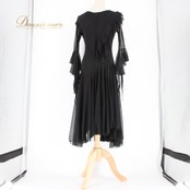 社交ダンス 衣装 スタンダード ドレス ワンピース レッスンウェア パーティドレス レディース Leirena 黒 ブラック系 無地 レース シンプル ブラックフォーマル系 モダン デザイン きれいめ シック エレガント 上品 ロングワンピース 袖あり 長袖 フレアスカート スカート丈ロング フリル ストレッチ 伸びる 体型カバー 大人かわいい ダンス用 競技用 練習用 発表会 先生用 レッスン 黒ドレス ロングドレス ウエスト切替 フロントファスナー 裾広がり レース袖 透け感 メッシュ シースルー