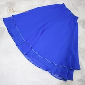 社交ダンス 衣装 スタンダード スカート レッスンウェア オールシーズン Sanline サンリーヌ 青 無地 シンプル 練習着 清楚 上品 ロイヤルブルー系 大人用 洗える 軽量 伸縮性 楽な着心地 リーズナブル 高品質 日本製 レディース ダンスウェア ダンススカート 夏用 秋用 冬用 春用 総丈70cm ウエスト27cm~ 講師用 練習 練習着 上下セットにも 最適