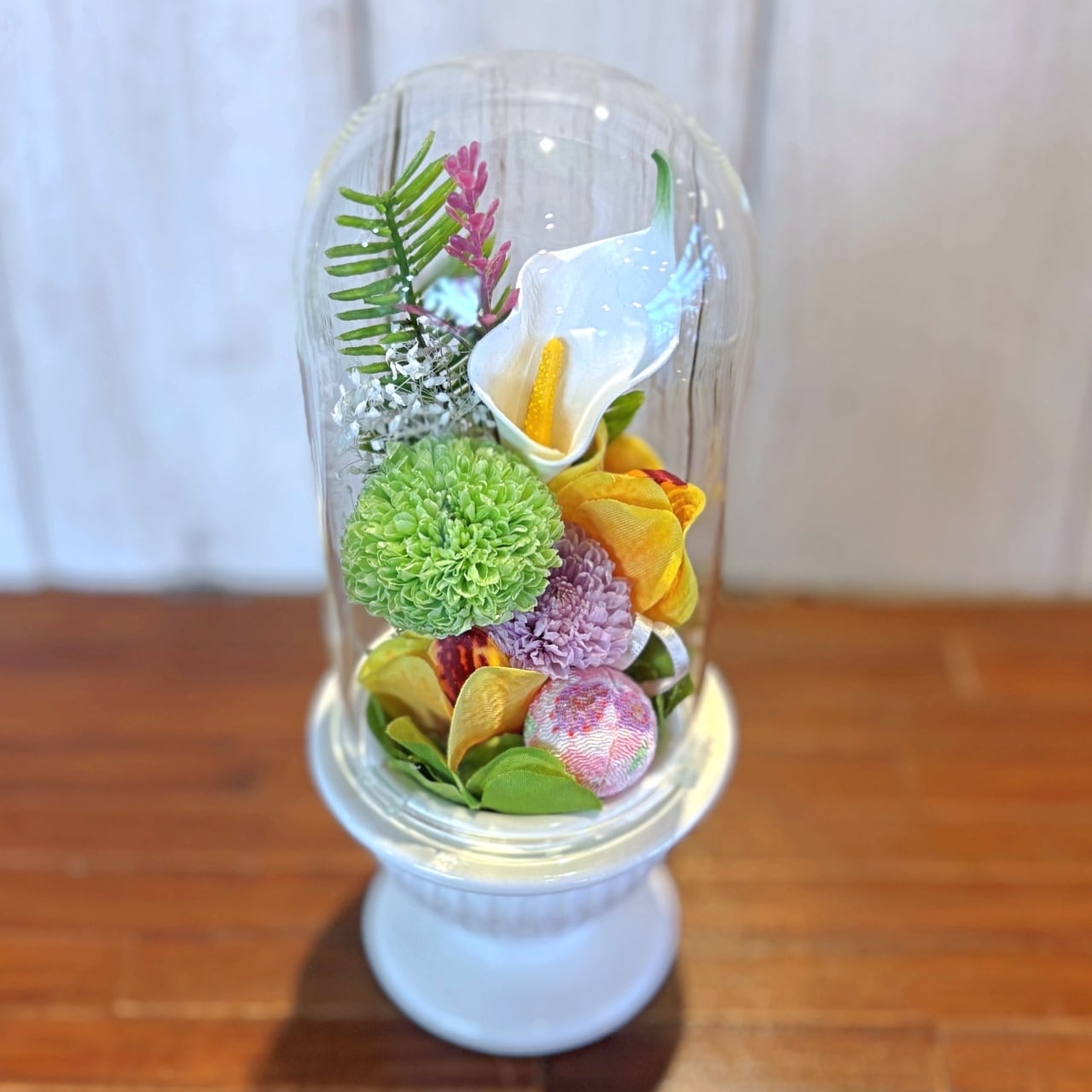 プリザーブドフラワー・お供えガラスドーム 【送料込み・化粧箱付き