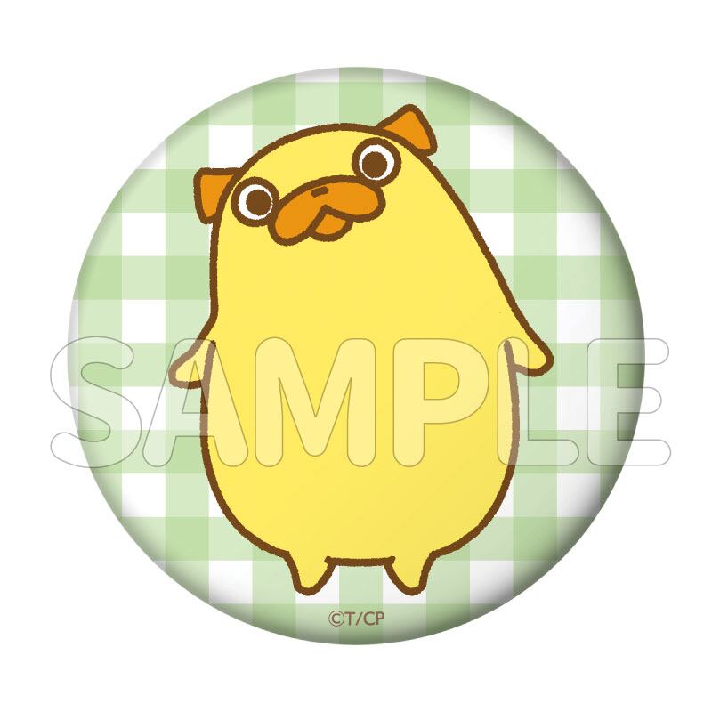 「おじさんはカワイイものがお好き。」パグ太郎 ぷにぷに缶バッジ(くびかしげ)
