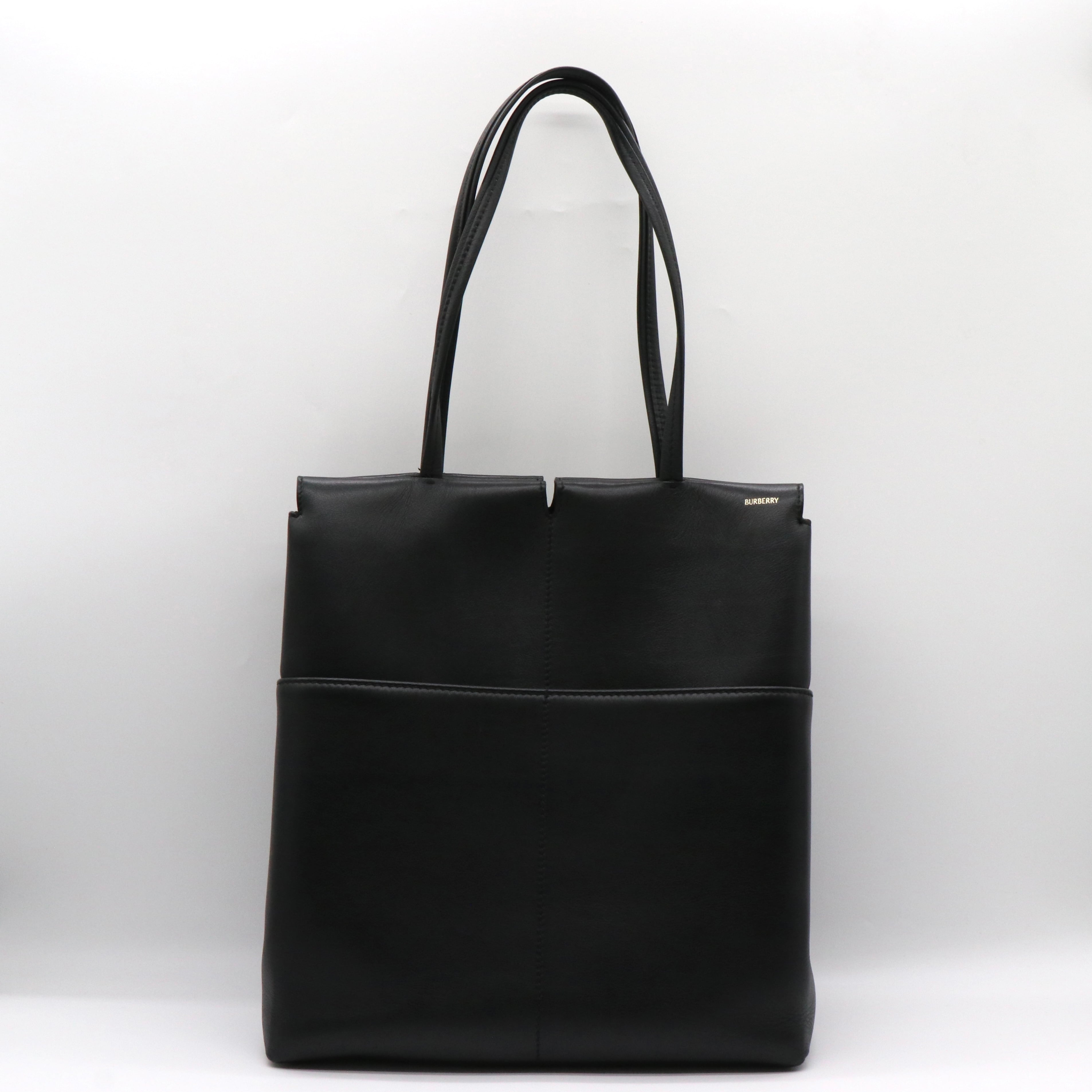 BURBERRY バーバリー ハンドバッグ レザー ブラック BURBERRY レザー ハンドバッグ ブラック バーバリー 付属品付き