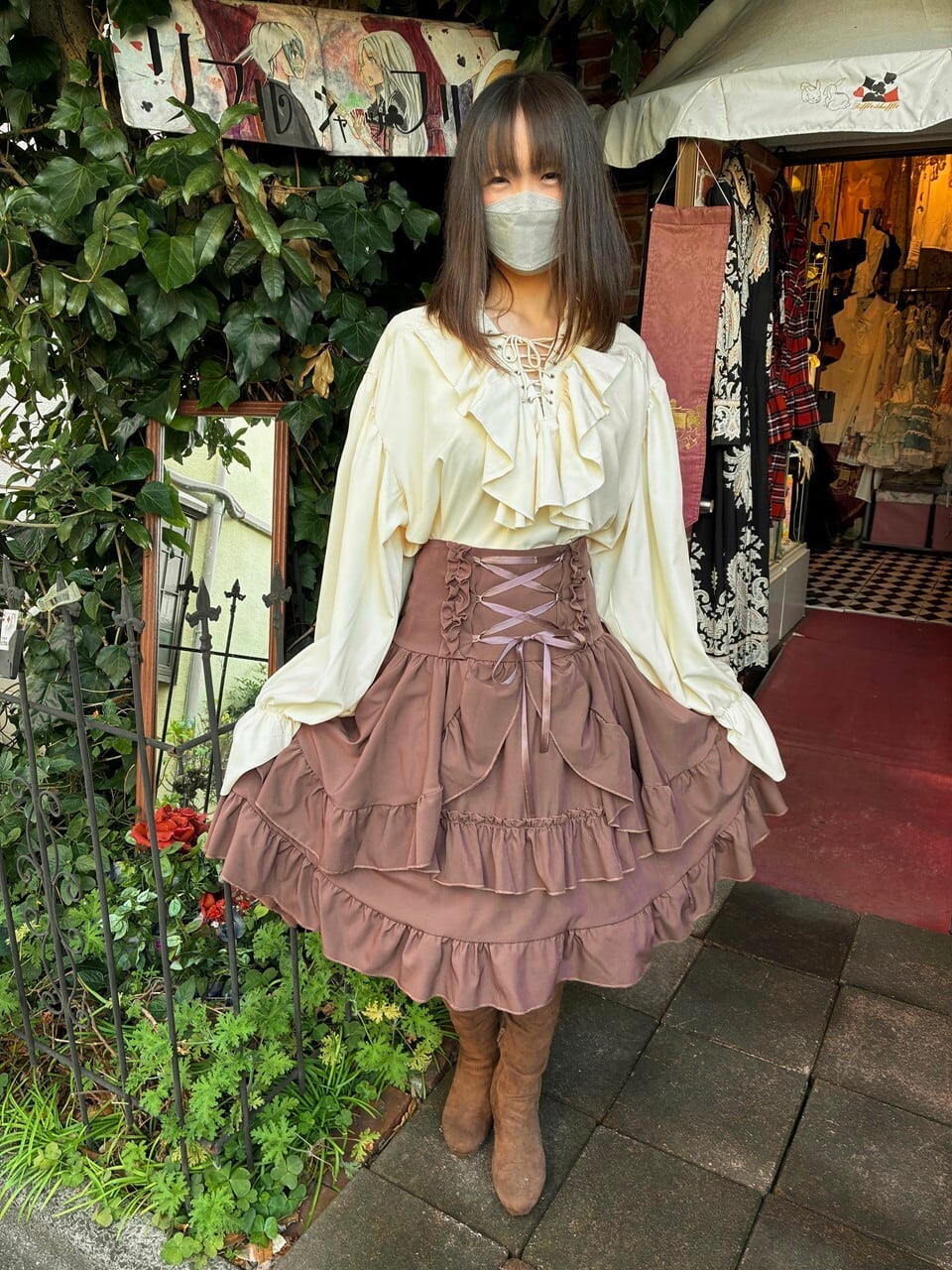 MABLI フリルスカート 4Y ベージュ系コンフェッティ MABLI フリル