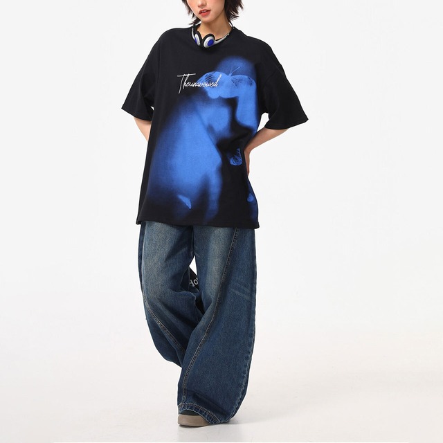 グラデーションフォトプリントオーバーTシャツ 2col   R01798