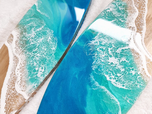 168.オーシャンレジンアート サーフボード型パネル39㎝