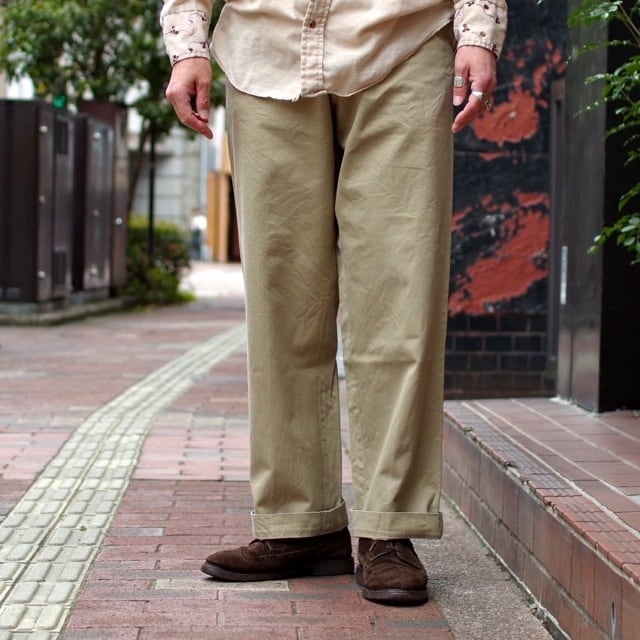 s US ARMY Cotton Khaki Trousers / 年代 米軍 ジップアップ