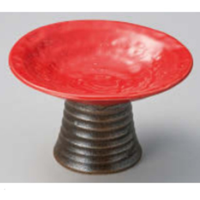 高台赤丸4寸皿[1002] 60-18-757高台小鉢