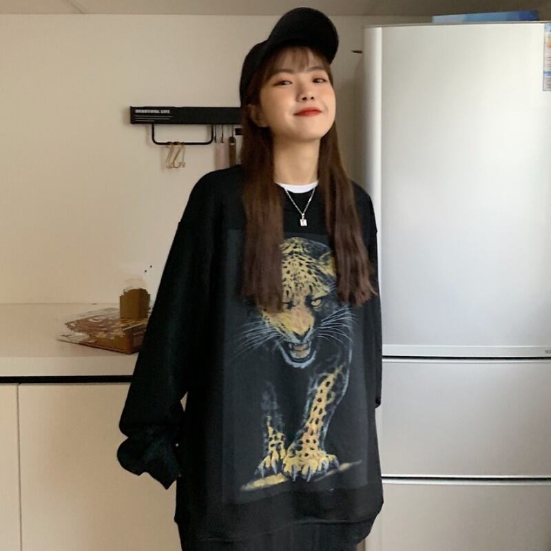 シャツ オータムプリント柄セーター ロング 秋物 YY-ファッション99815147428