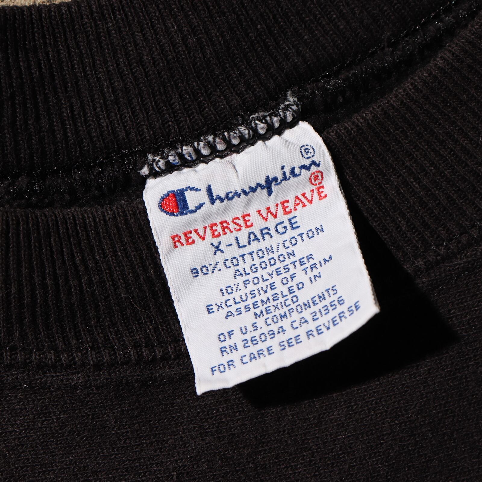極美品 90s XL 黒 目あり リバースウィーブ ブラック 無地 スウェット 