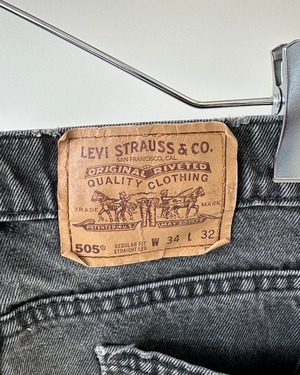 -Levi's- Vintage 90s W34L32 505 Black Denim Pants made in USA