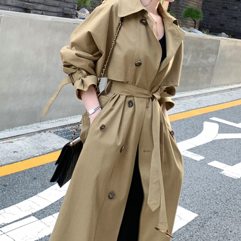 コットントレンチコート トレンチコート レディース 秋 コーデ ロング おすすめ 大きいサイズ おしゃれ 40代 オフィス お手頃 かわいい カジュアル かっこいい 韓国着こなし きれいめ 着痩せ 冬 通販 通勤 定番 人気 色 ノーカラー 春 ロング 2690 Sayurio