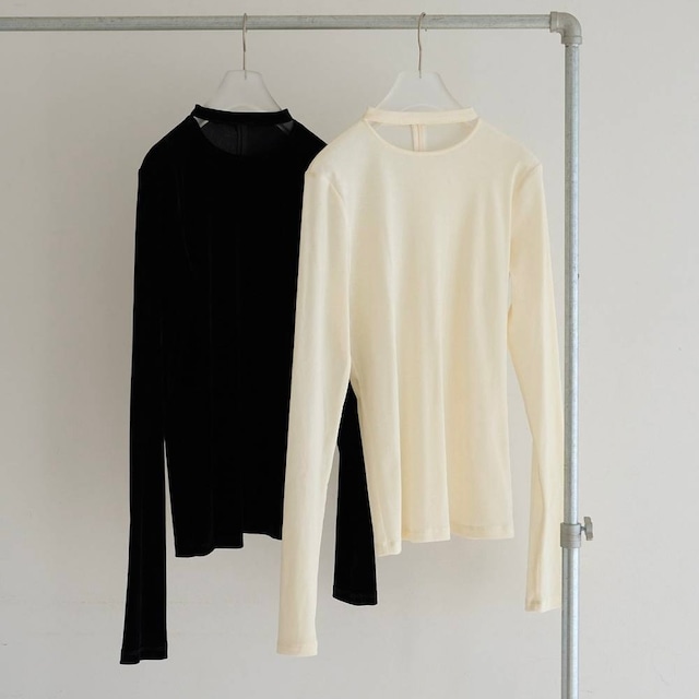 【 anuke 】Velour Tie Tops