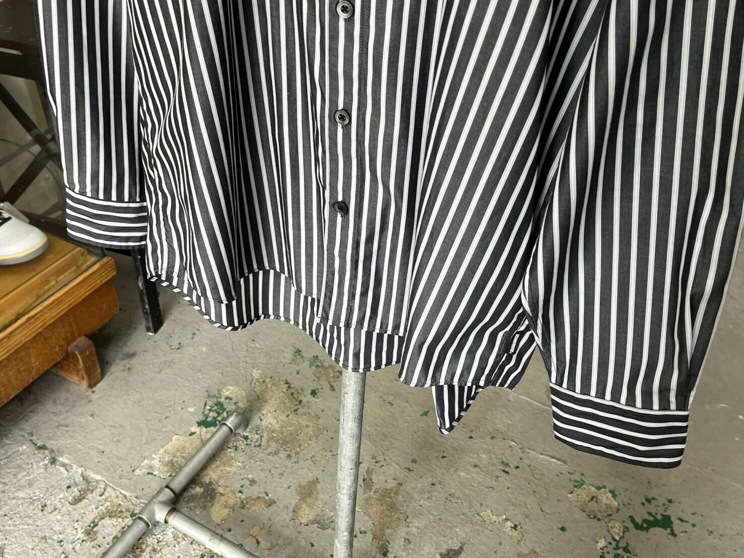 NEIGHBORHOOD 24SS STRIPE SHIRT LS BLACK LARGE 241AQNH-SHM02 39510 