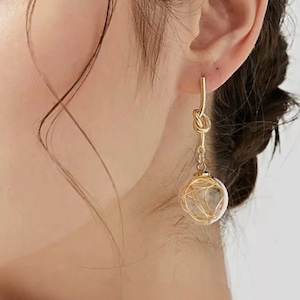 glass ball design pierce & earring N20333