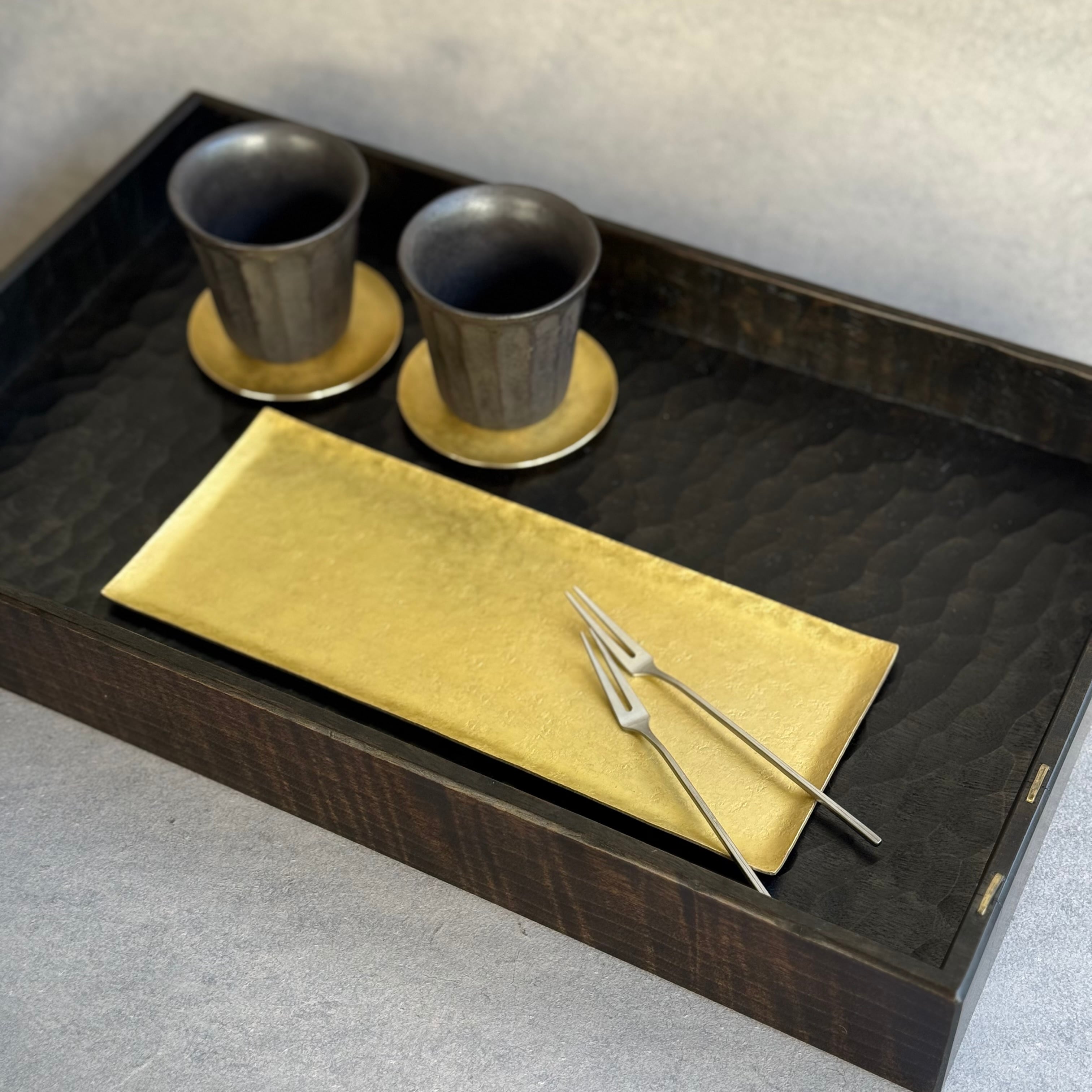 奥澤華 角皿 長 (真鍮) | gallery 一白