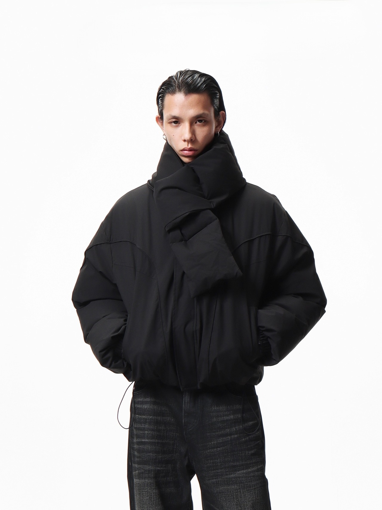 BOOGOOVOGUE Scarf Collar Puffer Jacket