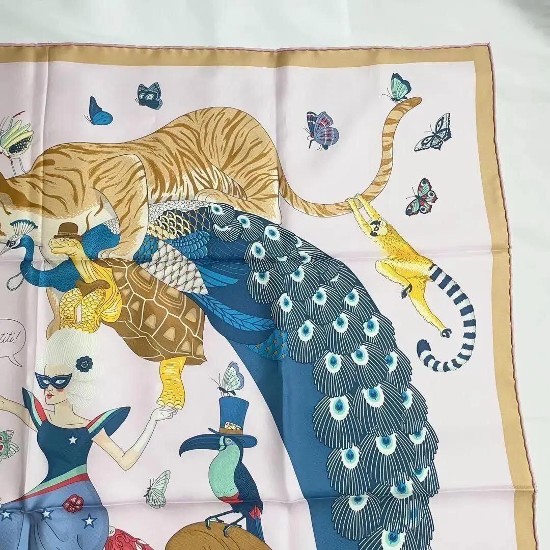 HERMES 大判スカーフ カレ90 STORY ピンク 2022SS | Swal vintage 