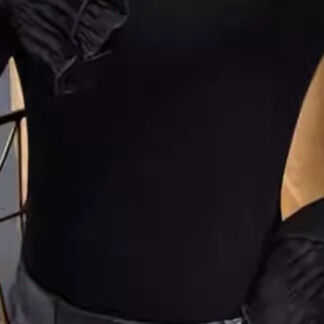 フリル ハイネック ロングスリーブ ダンスカットソー ds1099