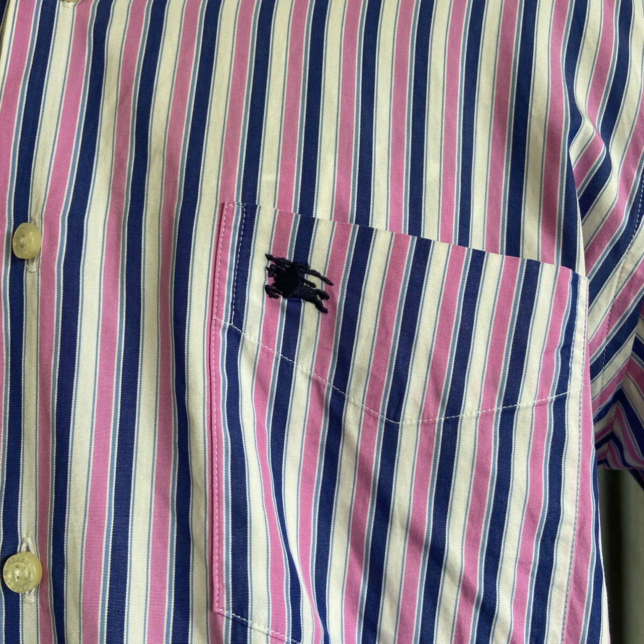 BURBERRY LONDON バーバリー ストライプ 長袖シャツ メンズM 古着 