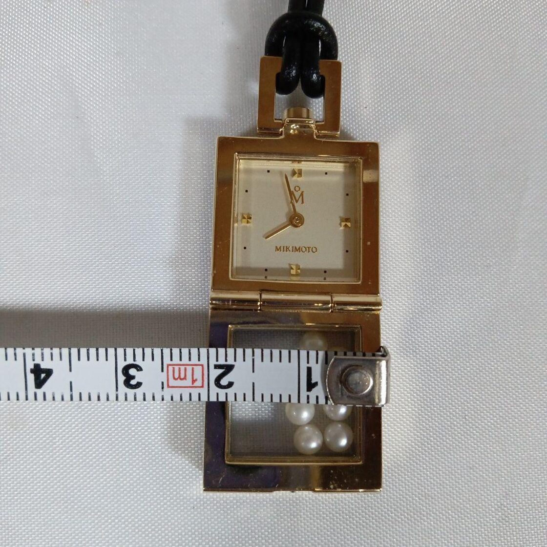 197超美品 ミキモト ペンダントウォッチ 時計 ゴールド パール 本真珠 