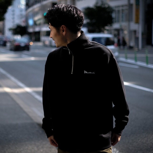 Half Zip Hoodie  C/# BLACK（裏起毛）